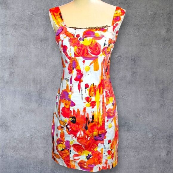 Colorful Abstract Sheeth Dress By BCX Juniors Size 9 - Picture 1 of 8
